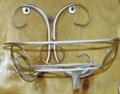 Подставка настенная Бабочка на 1 цветок белая с золотом (ФД)