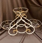 Подставка Диана-3 на 3 цветка белая с золотом (ФД)