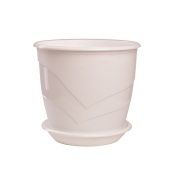 Венеция горшок с поддоном 3,1л d19 h17 белый 1/14 (ТехПласт)