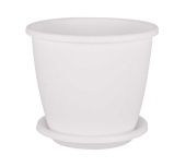 Афина горшок с поддоном 5,5л d23,5 h21 белый М6543 1/12 Альтернатива