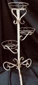 Подставка Вышка-3  на 3 цветка белая с золотом (ФД)