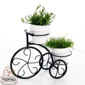 Подставка на подоконник Велосипед 41-041В на 2 цветка из трубки 10мм (ФИК)