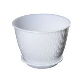 Корсика горшок с поддоном 1,8л d17 h13 белый 1/27 (ТехПласт)