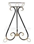 Подставка Завиток высокий на 1 цветок черная с золотом (ФД)