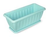 Фелиция ящик для растений с поддоном длина 40см высота 16,4см ширина 18,3 см С185 бирюзовый 1/9