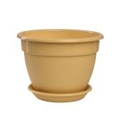 Антик горшок с поддоном 1,6л d17 h12,2 кремовый 1/35 (ТехПласт)
