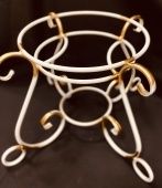 Подставка Вазон малый на 1 цветок белая с золотом (ФД)