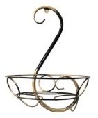 Подставка настенная Завиток-1 на 1 цветок белая с золотом (ФД)