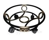 Подставка напольная на 4-х колесиках с бортом черная с золотом (ФД)