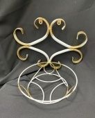 Подставка настенная Ромб на 1 цветок белая с золотом (ФД)