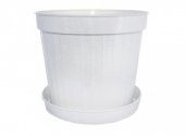 Классик кашпо с поддоном 0,5л d10,3 h8,7 мрамор (Ангора) 1/100