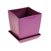 Горшок для цветов с поддоном 1,5л d130 h130 МегаПласт