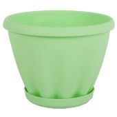Знатный горшок с поддоном 6,7л d27см h20см зеленый 1/9 (ФлораПласт)