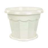 Гармония горшок с поддоном 0,7л d13 h10,4 белый М1408 1/30 Альтернатива