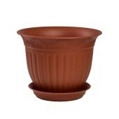 Виноград кашпо с поддоном 4л d26 h20 терракот 1/10 (Техпласт)
