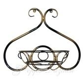 Подставка настенная Диана-1 на 1 цветок черная с золотом (ФД)