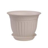 Виноград кашпо с поддоном 1л d16 h13 белый 1/10 (ТехПласт)