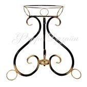 Подставка Завиток на 1 цветок черная с золотом (ФД)