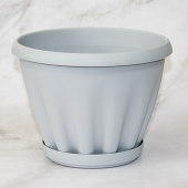 Знатный горшок с поддоном 0,45л d11см h8см светло-серый 1/56 (ФлораПласт)