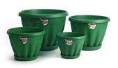 Знатный горшок с поддоном 0,45л d11см h8см темно-зеленый 1/56 (ФлораПласт)