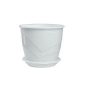 Венеция фиалочница горшок с поддоном 0,75л d12 h10,5 белый 1/10/60 (ТехПласт)