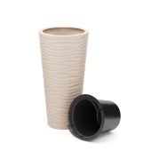 Оазис кашпо 63л со вставкой 13л d393 h775мм светло бежевый М8083 1/2 Альтернатива