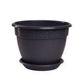 Антик горшок с поддоном 4,9л d25 h17,5 антрацит 1/24 (ТехПласт)