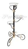Подставка Вышка-3  на 3 цветка черная с золотом (ФД)