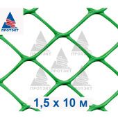 Сетка садовая для забора ячейка 70x58 1,5x10м З 70/1,5/10 зеленая