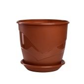 Венеция горшок с поддоном 5,5л d23 h20,5 терракот 1/12 (ТехПласт)