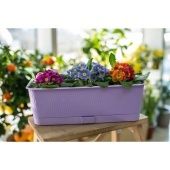 Ящик балконный Прованс с поддоном 6л длина 40см высота17см ширина13см лавандовый 1/10 (ТехПласт)