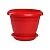 Фестона горшок с поддоном 1,6л d17 h13,5 красный 1/30 (ТехПласт)