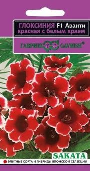 Глоксиния Аванти красная с белым краем (Гавриш) 1/1000
