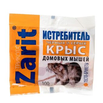 ЦБ-00025083_ТриКота тесто брикет от крыс и мышей 100г Зарит (Летто)