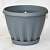 Знатный горшок с поддоном 1л d14см h11см серый 1/72 (ФлораПласт)