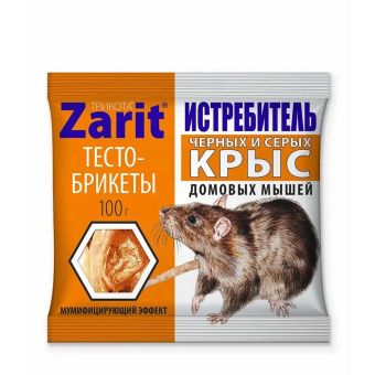 ЦБ-00025083_ТриКота тесто брикет от крыс и мышей 100г Зарит (Летто)