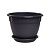 Антик горшок с поддоном 4,9л d25 h17,5 антрацит 1/24 (ТехПласт)