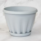 Знатный горшок с поддоном 3,9л d22,5см h17см светло-серый 1/16 (ФлораПласт)