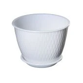 Корсика горшок с поддоном 1,8л d17 h13 белый 1/27 (ТехПласт)