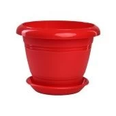 Фестона горшок с поддоном 1,6л d17 h13,5 красный 1/30 (ТехПласт)