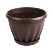 Знатный горшок с поддоном 2л d18см h15см шоколадный 1/28 (ФлораПласт)