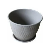 Корсика горшок с поддоном 2,4л d19 h14,5 серый муссон 1/20 (ТехПласт)