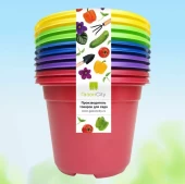 Горшок круглый Color 0,5л d11см h8,5см разноцветные упаковка 10шт 1/30 (ГС)