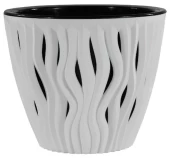Вдохновение кашпо 2,25л d17 h17 белый/черный (ФлораПласт)