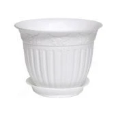 Виноград кашпо с поддоном 0,5л d13 h10 белый 1/80 (ТехПласт)