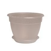 Антик горшок с поддоном 3,6л d22 h16 прозрачный 1/35 (ТехПласт)