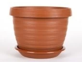 Толедо горшок с поддоном 4,5л d24 h17,5 терракот 1/17 (ТехПласт)