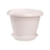 Фестона горшок с поддоном 1,6л d17 h13,5 белый 1/30 (ТехПласт)