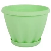 Знатный горшок с поддоном 0,45л d11см h8см зеленый 1/56 (ФлораПласт)