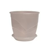 Венеция горшок с поддоном 3,1л d19 h17 прозрачный 1/14 (ТехПласт)